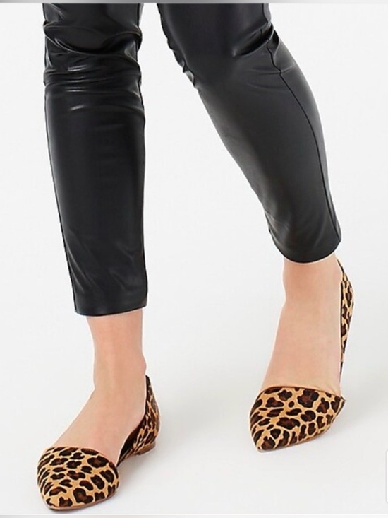 J. Crew Shoes - J. Crew Zoe D'Orsay Leopard Print Calf Hair Pointed-Toe Flats